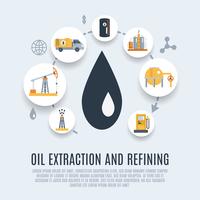 Ícone plana de indústria de petróleo vetor