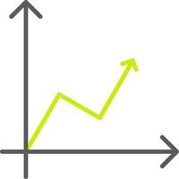 gráfico linha dois cor ícone vetor