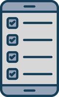 Smartphone linha preenchidas cinzento ícone vetor