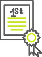 ícone de duas cores de linha de certificado vetor