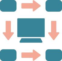 ícone de duas cores de glifo de fluxo de trabalho vetor