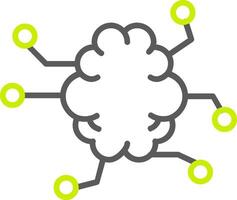 linha de inteligência artificial ícone de duas cores vetor