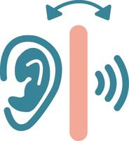 ícone de duas cores de glifo de orelha vetor