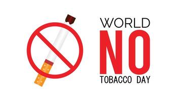 mundo não tabaco dia observado cada ano dentro poderia. modelo para fundo, bandeira, cartão, poster com texto inscrição. vetor