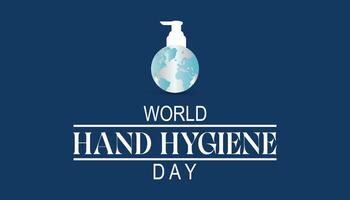 mundo mão higiene dia observado cada ano dentro poderia. modelo para fundo, bandeira, cartão, poster com texto inscrição. vetor