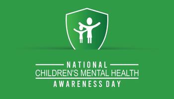 nacional crianças mental saúde consciência dia observado cada ano dentro poderia. modelo para fundo, bandeira, cartão, poster com texto inscrição. vetor