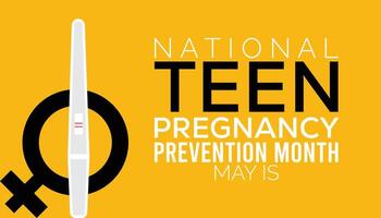 nacional adolescente gravidez prevenção mês observado cada ano dentro poderia. modelo para fundo, bandeira, cartão, poster com texto inscrição. vetor