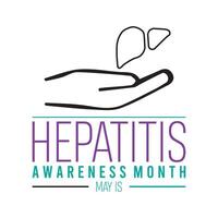 hepatite consciência mês observado cada ano dentro poderia. modelo para fundo, bandeira, cartão, poster com texto inscrição. vetor