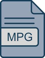 mpg Arquivo formato linha preenchidas cinzento ícone vetor