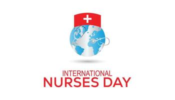 internacional enfermeiras dia observado cada ano dentro poderia. modelo para fundo, bandeira, cartão, poster com texto inscrição. vetor