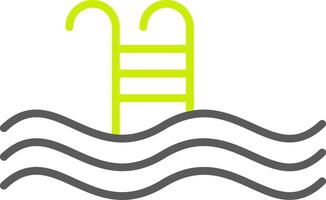 ícone de duas cores de linha de piscina vetor