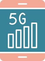 5g glifo dois cor ícone vetor