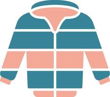 ícone de duas cores de glifo de jaqueta vetor