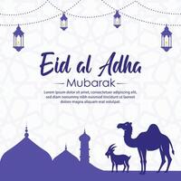 eid al adha Mubarak islâmico cumprimento cartão fundo vetor