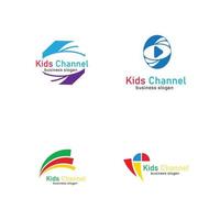 modelo de design de ícone de logotipo de canal infantil. ilustração vetorial vetor