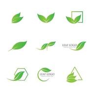logotipos do ícone de vetor de elemento de natureza de ecologia de folha verde