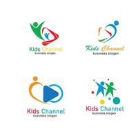 modelo de design de ícone de logotipo de canal infantil. ilustração vetorial vetor