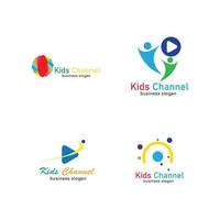 modelo de design de ícone de logotipo de canal infantil. ilustração vetorial vetor