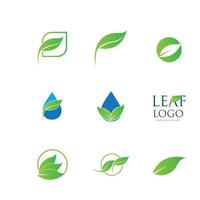 logotipos do ícone de vetor de elemento de natureza de ecologia de folha verde