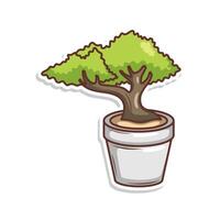 casa plantar desenho animado estilo. em vaso plantar isolado em branco vetor