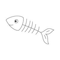 a esqueleto do uma peixe. uma simples esboço ilustração isolado em uma branco fundo. vetor