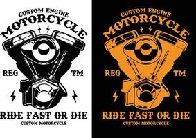 design de camiseta de moto vetor