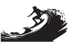 surfar silhueta Projeto branco fundo livre vetor
