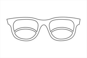 solteiro linha ilustração oculos de sol com branco quadro, Armação do à moda volta óculos.acessórios para verão. vetor