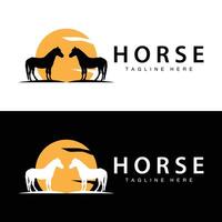 selvagem cavalo logotipo Fazenda Projeto silhueta simples ilustração modelo vetor