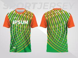 verde laranja camisa esporte jérsei brincar modelo Projeto para futebol, futebol, corrida, jogos, motocross, ciclismo, e corrida vetor