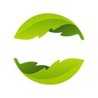 ecologia esfera logotipo formado de torcido verde folhas. Projeto modelo elementos para vegano, biografia, cru, orgânico modelo. vetor