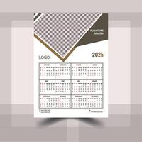 moderno com minimalista parede calendário Projeto vetor