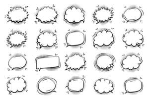 quadrinho discurso bolha conjunto em ponto fundo vetor