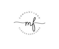 monograma de beleza de logotipo feminino inicial mf e design de logotipo elegante, logotipo de caligrafia de assinatura inicial, casamento, moda, floral e botânico com modelo criativo. vetor