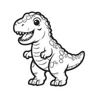 fofa ilustração t rex para coloração vetor