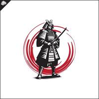 samurai. Japão Guerreiro com Katana sward. vetor