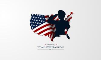 feliz mulheres veteranos dia Unidos estados do América fundo ilustração vetor