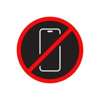 não Smartphone placa ícone. virar fora celular símbolo vetor