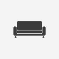 mobília, sofá isolado ícone símbolo placa vetor