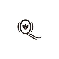 carta q flor, decoração geométrico símbolo simples logotipo vetor