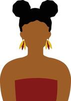 africano mulher avatar dentro plano Projeto. isolado ilustração em branco fundo. vetor