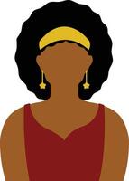 africano mulher avatar dentro plano Projeto. isolado ilustração em branco fundo. vetor