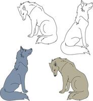 Lobo clipart. selvagem animais clipart coleção para amantes do selvas e animais selvagens. isto conjunto vai estar uma perfeito Adição para seu safári e com tema zoológico projetos. vetor