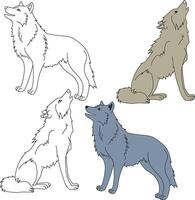 Lobo clipart. selvagem animais clipart coleção para amantes do selvas e animais selvagens. isto conjunto vai estar uma perfeito Adição para seu safári e com tema zoológico projetos. vetor