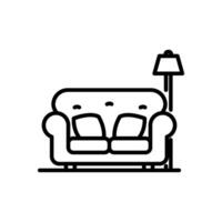 sofá ícone dentro linha estilo vetor