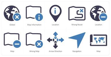 uma conjunto do 10 navegação ícones Como global, mapa Informação, localização vetor