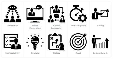 uma conjunto do 10 misturar ícones Como conversação, conectados conversação, o negócio conversação vetor