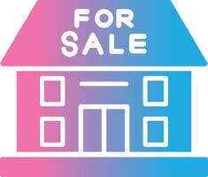 casa para venda glifo gradiente ícone Projeto vetor