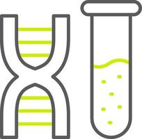 ícone de duas cores de linha de DNA vetor