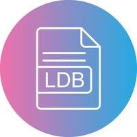 ldb Arquivo formato linha gradiente círculo ícone vetor